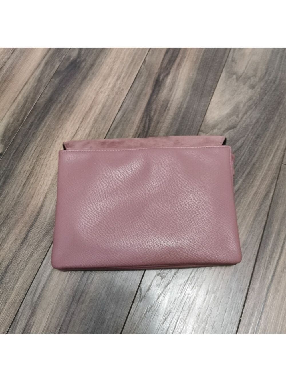 H&M Convertible Faux Suede Clutch Crossbody Bag Rose Lilac Color - Picture 3 of 7